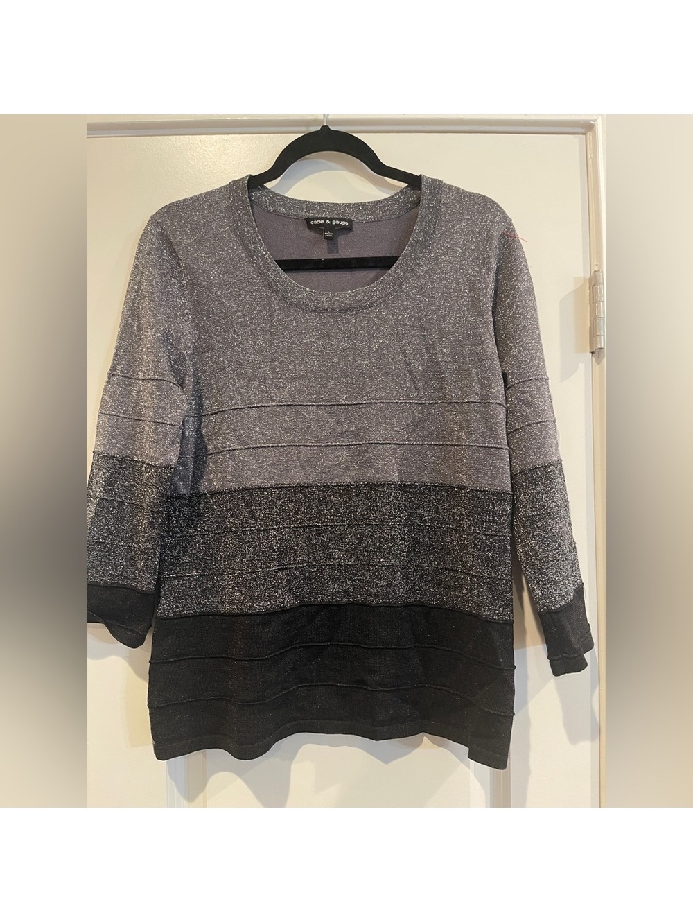 Cable & Gauge Sparkly Gray Sweater